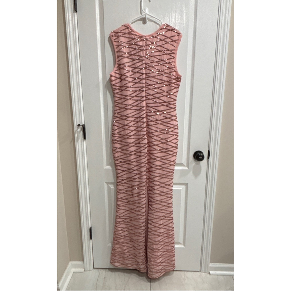 Women's Maniju Rose Gold Sequin Formal Gown, Elegant, 1X - Picture 6 of 15
